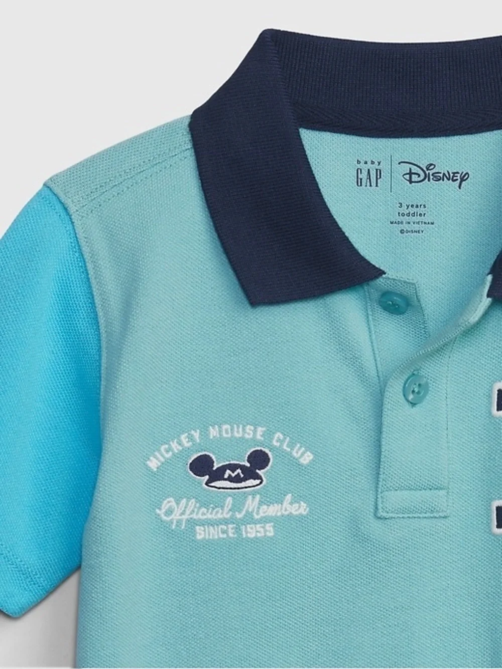 GAP Mint Colorblock Polo with Navy Collar